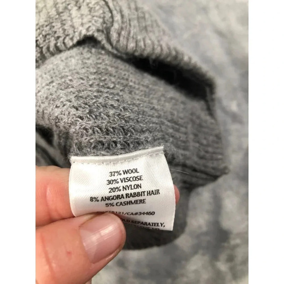 Eileen Fisher Women's M Cardigan Sweater Gray Wool Angora Cashmere rabbit hair - Picture 4 of 4